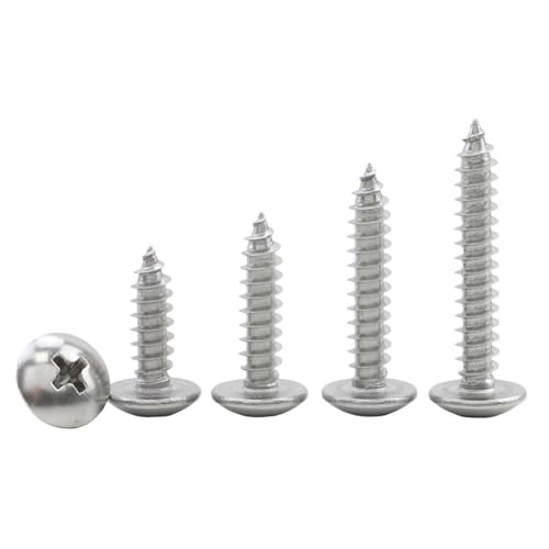 LIUDONGX 10/30 Tornillos de Rosca con Cabeza de Armadura de Acero Inoxidable, Tornillos Grandes for Muebles de Cabeza Redonda for Aplicaciones de Madera y Metal(8mm,M6 10pcs)