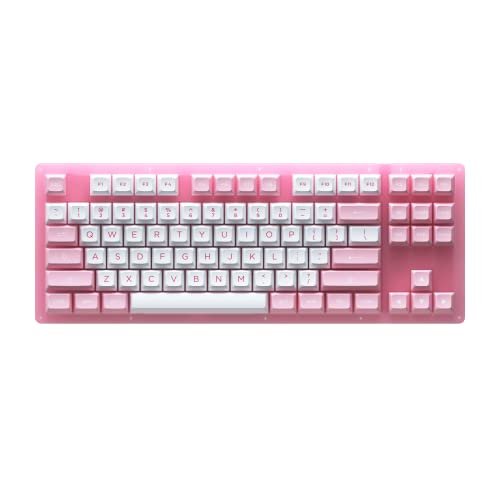 EPOMAKER AKKO ACR87 Prunus Lannesiana 87 Keys Hot Swappable RGB Wired 75% Mechanical Gaming Keyboard with Acrylic Translucent Case, Extra ASA PBT Keys Set for Mac/Win (AKKO CS Jelly Pink Switch)