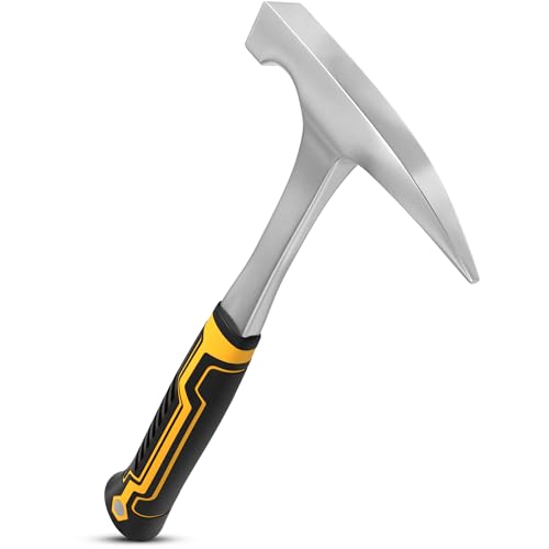 Image of Rock Pick Hammer 20 oz - One-Piece Forged Steel Geology Hammer with Pointed Pick Tip & Shock-Dampening Grip for Rockhounding, Fossil Hunting, Prospecting, Mineral Digging & Light Masonry Chipping Tool