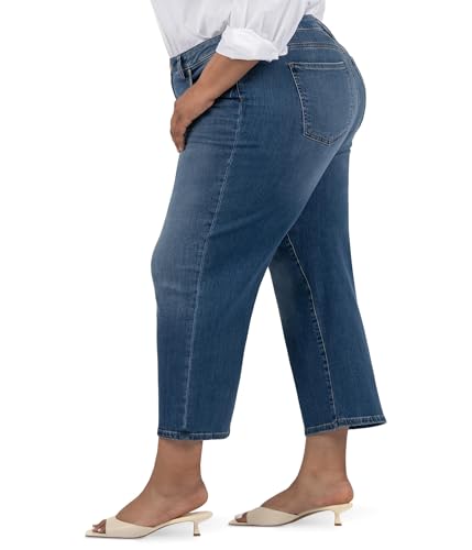 KUT from the Kloth Women's Plus Size Charlotte High Rise Crop Wide Leg with Regular Hem2