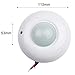 PIR Ceiling Occupancy Motion Sensor Switch, 360° Detection, 6m Range, Adjustable for Delay & Ambient Light Control, 110-240V AC, for Energy Saving for, White（220~240V）
