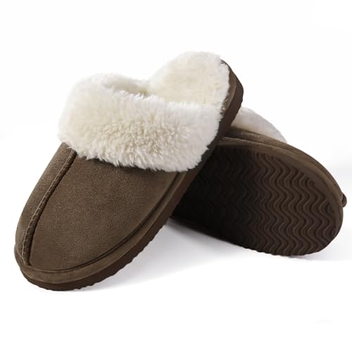 Image of Litfun Women's Fuzzy Memory Foam Slippers Fluffy Winter House Shoes Indoor and Outdoor