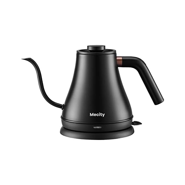 Mecity Electric Kettle Gooseneck Water Kettle Stainless Steel Tea Kettle Water Boiler Fast Heating, Auto Shut Off, 27 fl oz, 1000W, Matte Black