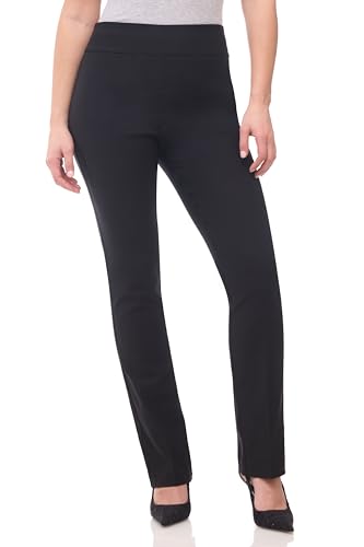 Women's Stretchy Straight Leg Dress Pants with Secret Pocket for Office Work Business
