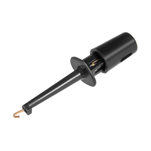 Image of uxcell 15 Pcs 42mm Length Test Hook Clip Solderable for Multimeters PCB Tester Grabber Black