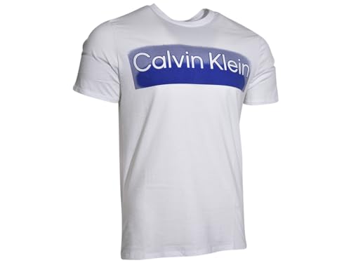 Calvin Klein Men's T-Shirt Brilliant White Glow Outline Short Sleeve Shirt Sz. M2