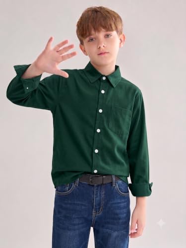 Image of Shirt for Kids | Long Sleeve Club Collar Shirts | Formal and Casual Wear | Stylish Solid Shirt for Boys and Girls | Regular Fit Buttoned and Chest Pocket