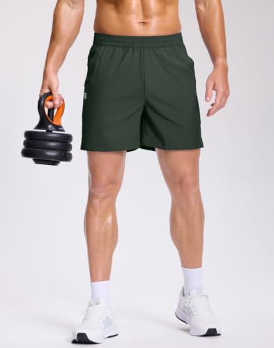 Image of GGJ Men's Lightweight Athletic Shorts with 2 Zipper Pockets 7 inch /9 inch /5 inch Gym Workout Running Quick Dry Tennis Shorts for Men