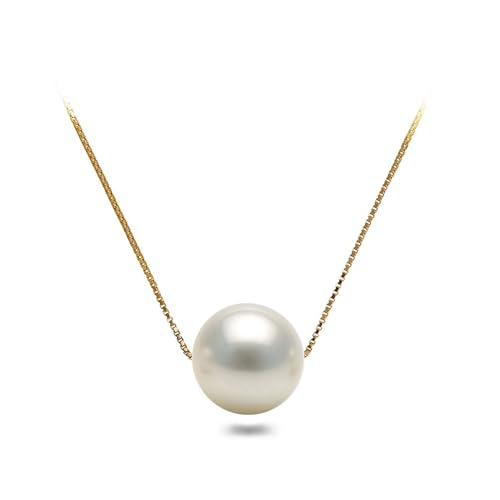 Japanese Akoya Cultured Pearl Pendant Necklace AAAA Graded 7-10mm Floating White Necklace Pendant with Sterling Silver Setting and Matching 16 or 18 Inch Chain - Orien Jewelry