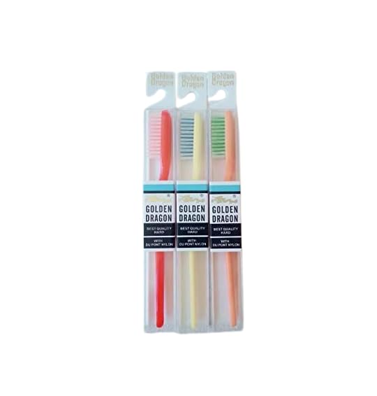 SBM MART || Golden Dragon Hard Toothbrush (Assorted Color), Pack of 3-image-14