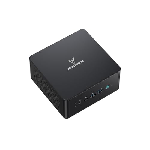 MINISFORUM DeskMimi Mini PC, Ryzen 9 8945HS 5.2GHz, 32GB DDR5 5600MHz + 1TB PCIe 4.0 SSD, Radeon 780M, Quad 4K Display(HDMI/DP1.4/USB4 х 2), Dual 2.5G LAN Mini Desktop Computer