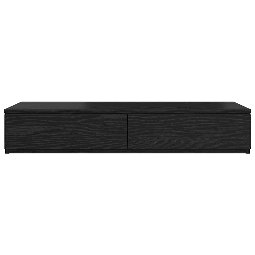 Bettkasten Eiche, Schwarz, 90 x 36,5 x 16,5 cm, Holz | Druckknopföffnung, Kapazität 5 kg, Sitz oder Tritthocker, Reinigung mit feuchtem Tuch