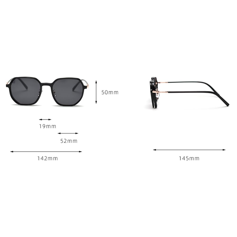 Gafas de sol magnéticas cuadradas para mujer, con clip poligonal, polarizadas, para hombre, de metal
