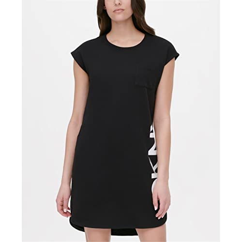 Image of DKNY Women's Sportswear Cap Sleeve Logo T-shirt Dress