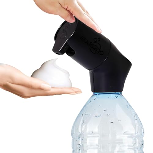 Image of Suds2Go Portable Hand Washing Station Refillable Cap Universal Fit for Most Disposable Water Bottles with Foam Soap Reservoir, Hand Foam Soap Station for Travel, Camping, Outdoor Sink Solution
