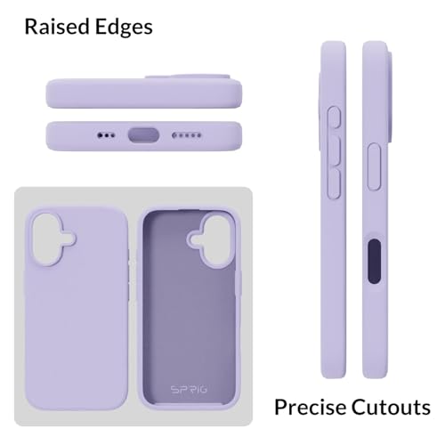 Image of SPRIG Compatible with iPhone 16 Premium SilkTone (Liquid Silicone) Back Cover Drop Tested Shock Proof Mobile Case for Men, Women, Boys and Girls with Camera Protection (Light Purple)