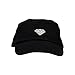 Diamond Embroidered Dad Hat Baseball Cap 100% Cotton Adjustable Strap Metal Closure Black