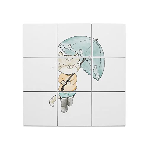 Carreaux céramique décoratifs chat peinture art mural haut de gamme