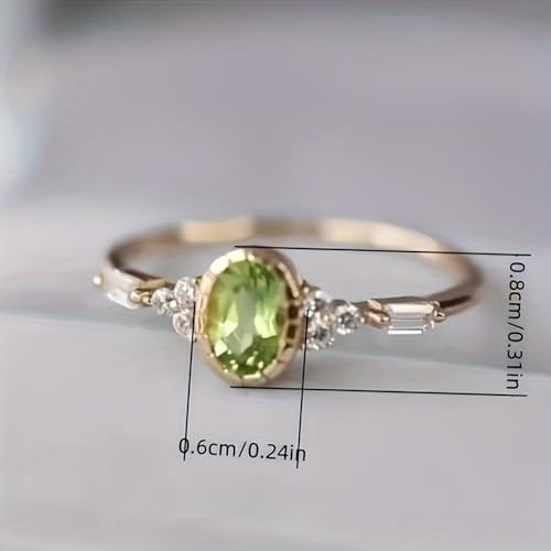 Golden Plated Copper with Vintage Oval Cubic Zirconia Statement Ring Personalized Accessory Ideal for Women’s Daily Casual Wear Party Holiday Anniversary Love Jewelry Gift