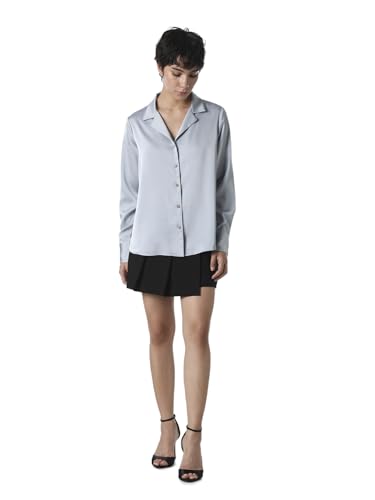 Image of ONLY Women Solid Cuban Collar Casual Shirt