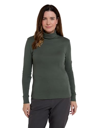 Mountain Warehouse Meribel Womens Roll Neck Top - 100% Combed Cotton Thermal Baselayer, Breathable, Lightweight, Isotherm with Fitted Sleeves - Ideal for