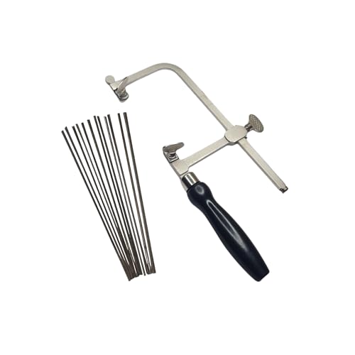 TAURISH German Style Adjustable Jewelers Saw Frame with 144 Assorted Blades