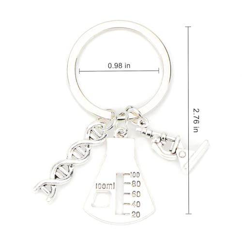 Wissenschaftlicher Schlüsselanhänger Mikroskop Design, Chemie Biologie Schlüsselanhänger, Geschenk für Frauen, Beste Freundin, Lehrer, Aesthetic Keychain