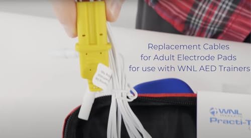 Image of WNL Products XFT-YC-4Pack Replacement Connector Cables for WNL AED Trainer - New Wires for WL120ES10 or WL220ES05 Practi-Trainers - Adult 4 Pack of Cables