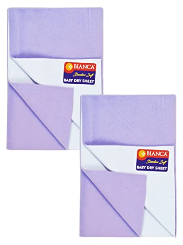 Image of BIANCA Soft Bamboo Baby Dry Sheet, Waterproof Breathable Anti Bacterial Mattress Protector -2pc Medium (smartdry) - Baby Dry Sheet & Mattress Protector. Smart Dry-Violet