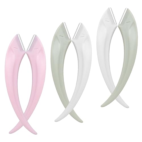 JECOMPRIS 6個眉毛カミソリ 女性用フェイスシェーバー 顔用カミソリ ステンレススチール製 携帯便利 軽量コンパクト 美容ツール