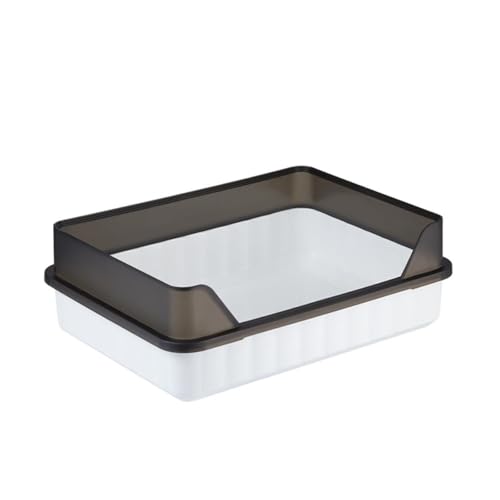Caja de arena para gatos semi cerrada gris 50x36x16 cm miniatura 1