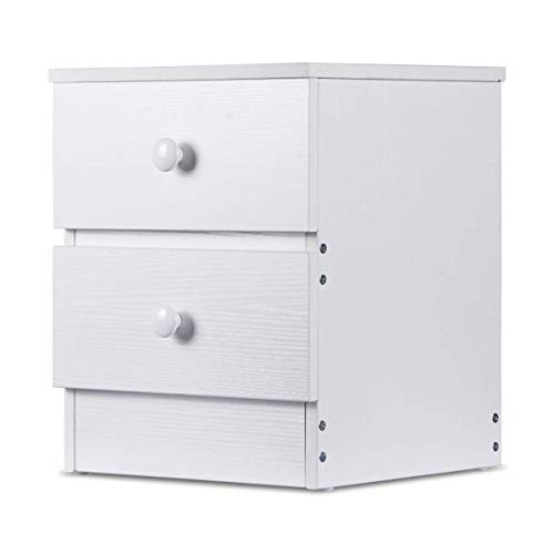 DOSLEEPS Comodino con 2 cassetti, in Legno