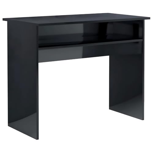 Image of MATTERHORN Engineered Wood Office Table, Work from Home Table with Shelf for Storage (DIY, 900 x 500 x 750 mm, MOOT-10002FebVar) (EbonyBlack)