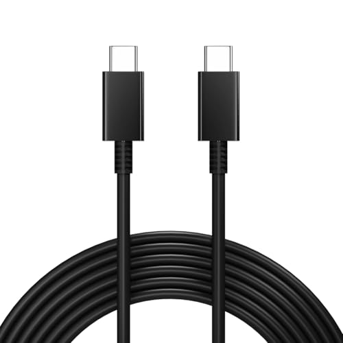 Image of Original 45w Type C to Type C Superfast Power Data Charging Cable for Samsung Galaxy A54 / A15 / A14 / A34 / A23 / F54 / F34 / F23 / F14 / M14 / M34 /M33 /S21 Fe /S22 /S23 /S23 Fe 5G /S24 (USB C to C Cable Black)