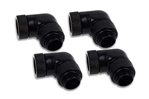 Alphacool Eiszapfen Angled Adaptor 90° Rotatable G1/4 AG to G1/4 IG Lot de 4 pièces Deep Black