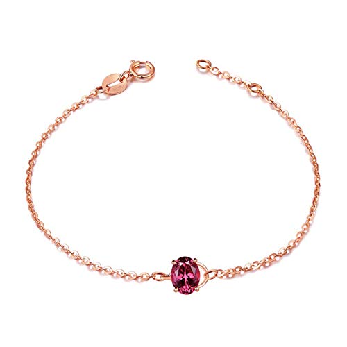 Bracelet chaîne Tourmaline Or Rose 18 carats, la quintessence de l'or massif 750