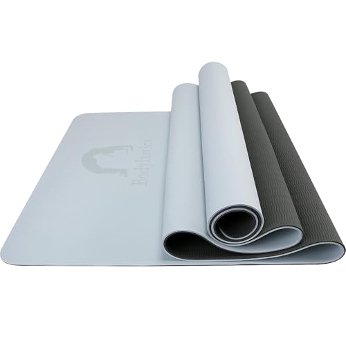Image of Bodylastics Yoga Mat for Men and Women with Carry Bag TPE 6ft x 2ft x 6mm Large Size Anti Slip & Anti Tear Workout Mat