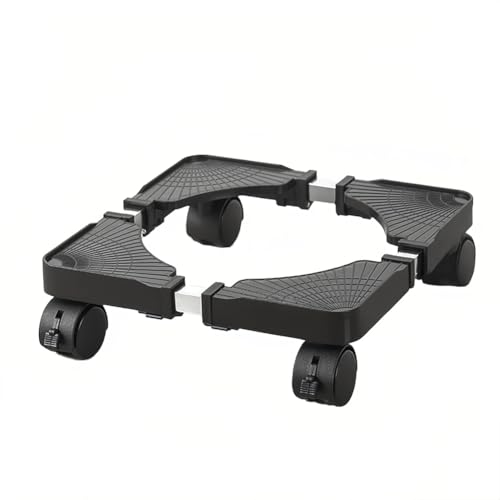 Msiud Plant Caddy Mit Rädern, Blumentopf Untersetzer mit Feststellbaren Rollen 24-39cm Pflanzenroller Outdoor Rollbrett Pflanzen Wetterfest Gefäßroller Pflanzentopf Kunststoff (Schwarz)