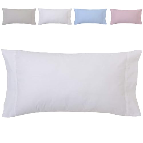Funda de Almohada de Bocas Abiertas 100% Algodón Hotel Color Blanco Talla Almohada 90 cm - Dhestia Home