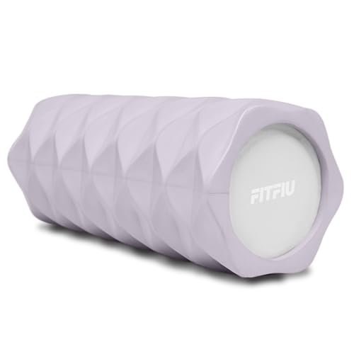 Fitfiu Fitness Roller-Pat - Rodillo Fitness de Espuma para Terapia Masaje Color Lila, Roller EVA Espuma rigido Punto de activación para Yoga y Pilates