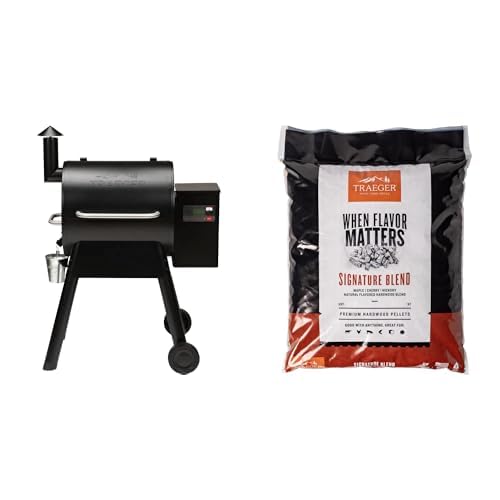 Traeger Grills Pro 575 Wood Pellet Grill and Smoker, Black with Signature Blend Pellets 18 lb Bag