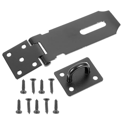 USOHJZ Candado De Puerta Hasp 4 Pcs Stainless Steel Lock Plate 4 Inch Hasp Lock Sturdy Cabinet Wear Resistant Door Accessory Smooth Finish Easy Install