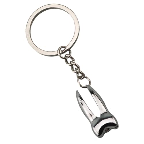 Generico Portachiavi Con Dente - Dente In Lega Di Zinco Da 8,5 Cm Con Portachiavi A Radice | Portachiavi In lega A Forma Di Dente Da Appendere Dal Design Creativo Del Dente, Portachiavi Decorativo