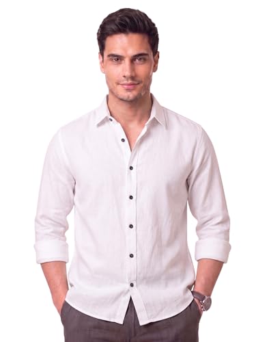 Image of Men's Cotton Blend Solid Casual Shirt Regular Fit Full Sleeve Shirt for Men Plain Formal & Casual Wear Collared Button Down Shirt