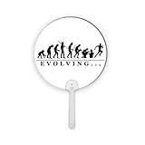 Material: plástico Evolutionary Monkey Human Movement - Abanico redondo de plástico para decoración de manualidades