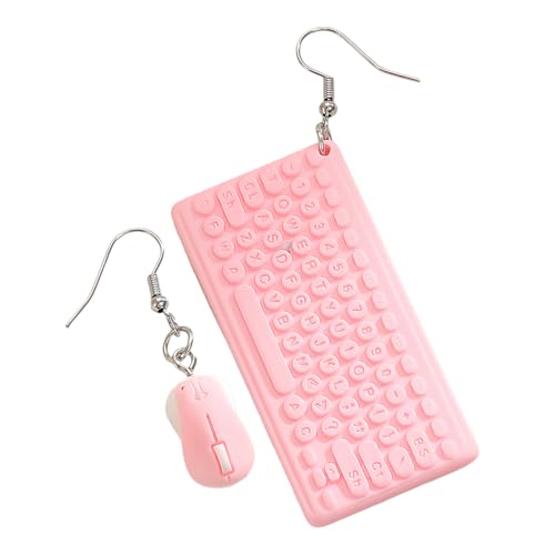 Pendientes De Teclado Para Jugadores, Resina Ligera, 3,3 X 2,44 Cm, Colgante De Ratón De Resina, Joyería De Inspiración Tecnológica, C Lip Secure, Para Mujeres, Niñas, Navidad, Adolescentes, Cumpleaño