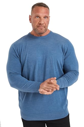 Big & Tall Men's Crew Neck Sweater Pullover Navy - Main Image