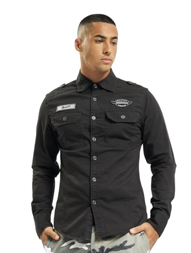Brandit Luis Vintage Shirt Long Sleeve, Uomo, Black, Xxl - 9