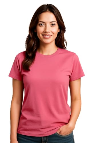 Image of Women's Solid Round Neck Half Sleeves Polyester T-Shirts, Moisture Wicking t-Shirt (Pack of 1)