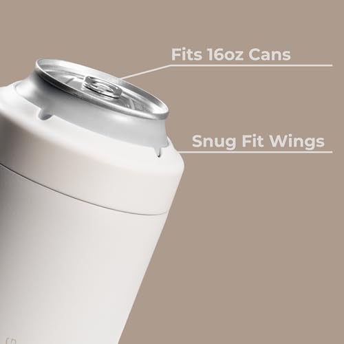 Image of HydroJug Tall Can Cooler 16 oz, Stainless Steel Can Holder, Linen